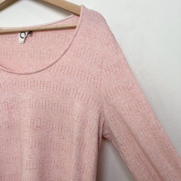 Anthropologie Akemi + Kin Womens Medium Pink Sylvie Pointelle Top - Picture 6 of 13